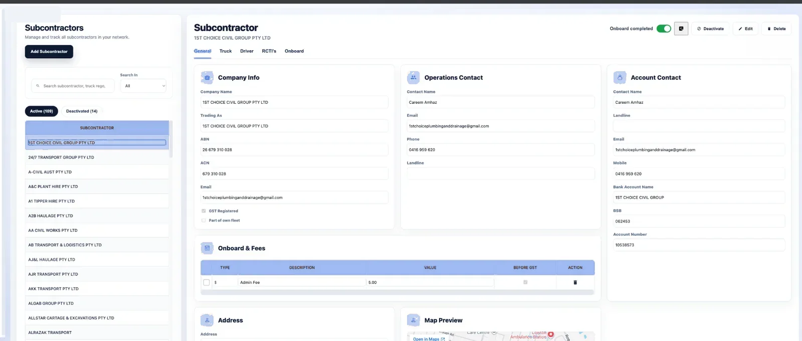 Subcontractor management